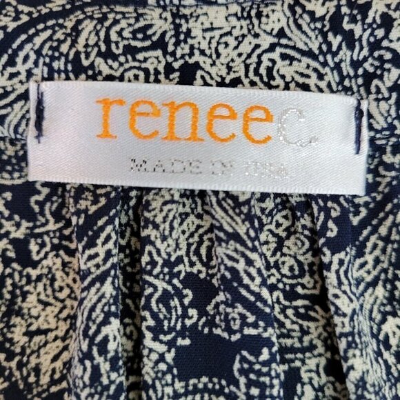 Renee C Blouse Vibrant Geometric Print Multicolor Sleeveless V-Neck Top Size L - Picture 8 of 10